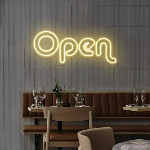 Bright Open Neon Sign - Webcam Covers Now