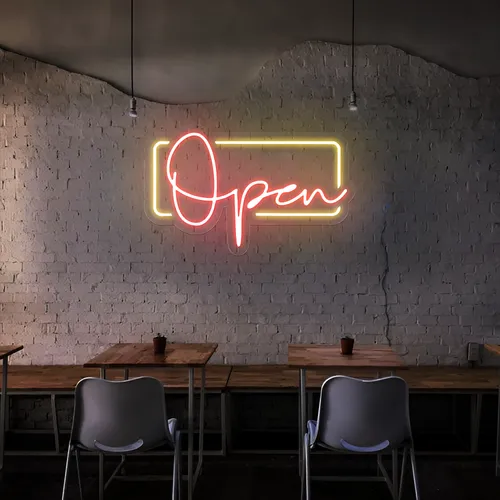 Modern Open Neon Sign - Webcam Covers Now