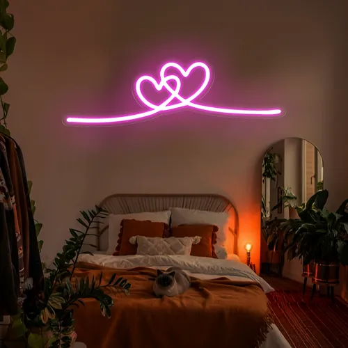 Infinity Heart Pink Neon Sign - Webcam Covers Now