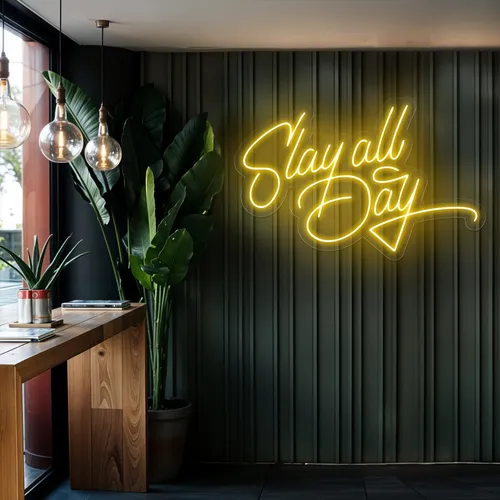 Slay All Day Neon Sign - Webcam Covers Now