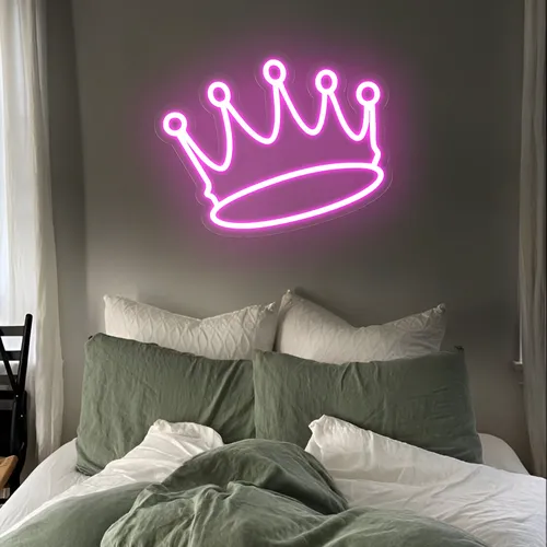 Majestic Pink Crown Neon Sign - Webcam Covers Now