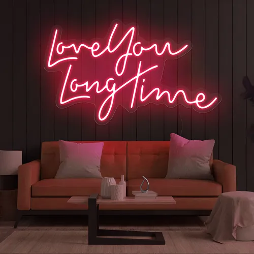 Love You Long Time Neon Sign - Webcam Covers Now