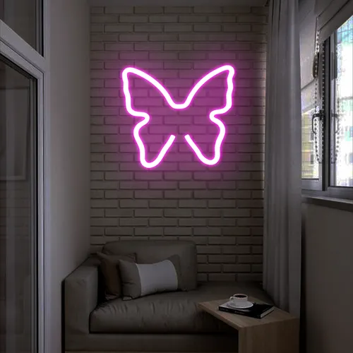 Flutter Pink Neon Sign - Webcam Covers Now