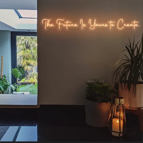 Ambitious The Future is Yours to Create Neon Sign - Webcam Covers Now