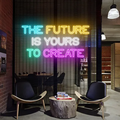 Limitless The Future is Yours to Create Neon Sign - Webcam Covers Now