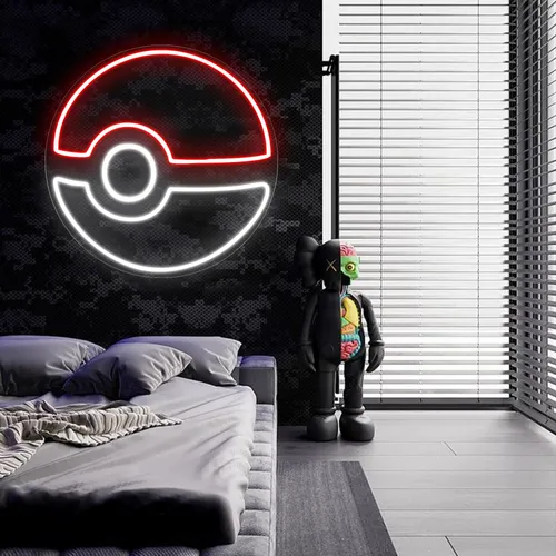 Pokéball Neon Sign - Webcam Covers Now