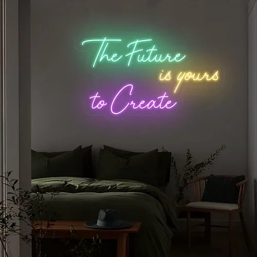 Visionary The Future is Yours to Create Neon Sign - Webcam Covers Now