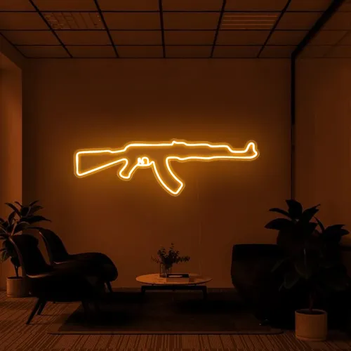 Cool Rifle Neon Sign - Webcam Covers Now
