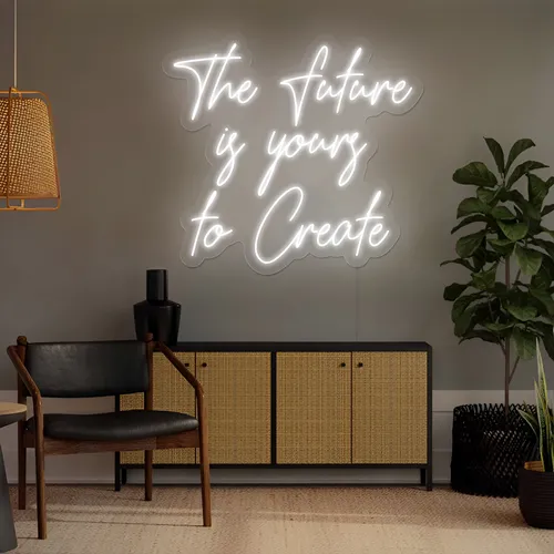 Luminous The Future is Yours to Create Neon Sign - Webcam Covers Now