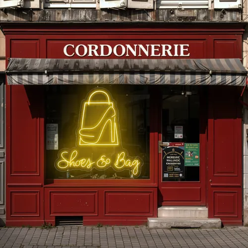 Shoe Bag Window Neon Sign - Webcam Covers Now