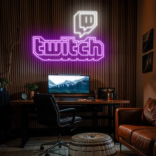 Twitch Gaming Room Neon Sign - Webcam Covers Now