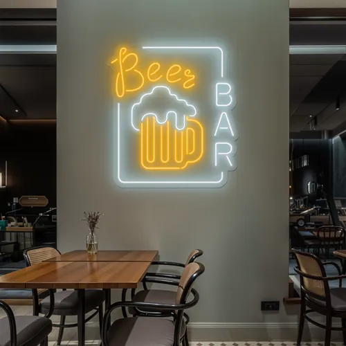 Beer Bar Vertical Neon Sign - Webcam Covers Now