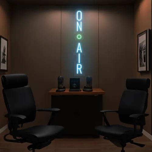 On Air Vertical Neon Sign - Webcam Covers Now