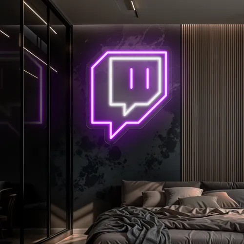 Twitch Logo Wall Neon Sign - Webcam Covers Now