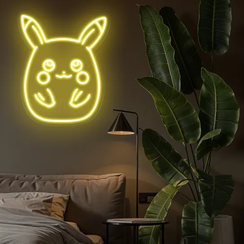 Cute Pikachu Neon Sign - Webcam Covers Now
