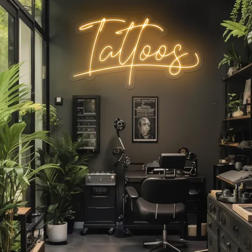 Glow Ink Tattoos Neon Sign - Webcam Covers Now