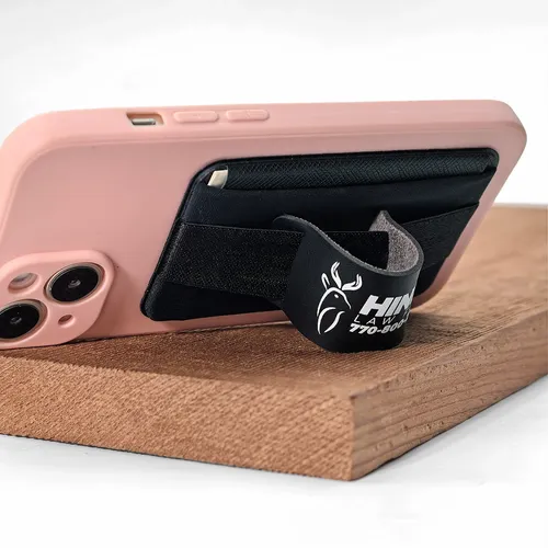 Leather Phone Wallet with Hand Grip - Webcam Covers Now