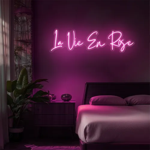La Vie En Rose Neon Sign - Webcam Covers Now