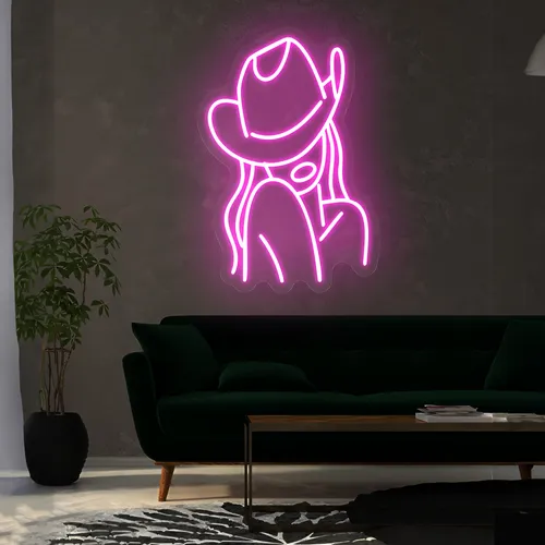Mini Cowgirl Neon Sign - Webcam Covers Now