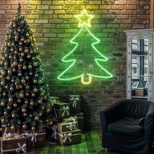 Mini Christmas Tree Neon Sign - Webcam Covers Now
