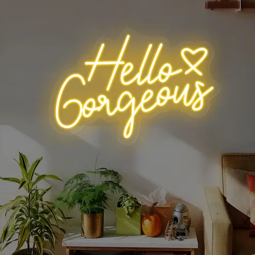 Hello Gorgeous Neon Sign - Webcam Covers Now
