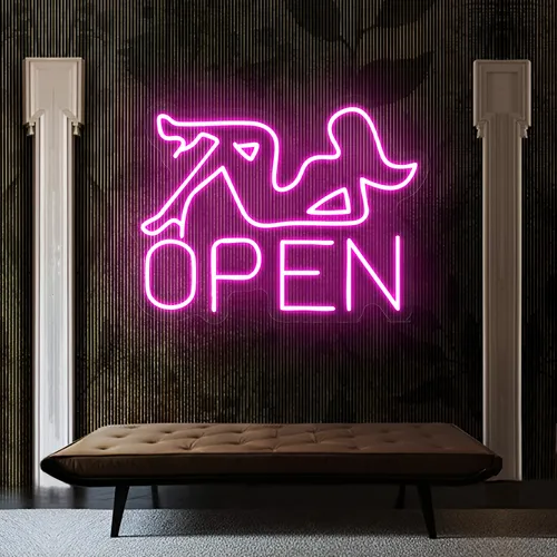 Open With Pin-Up Neon Sign - Webcam Covers Now
