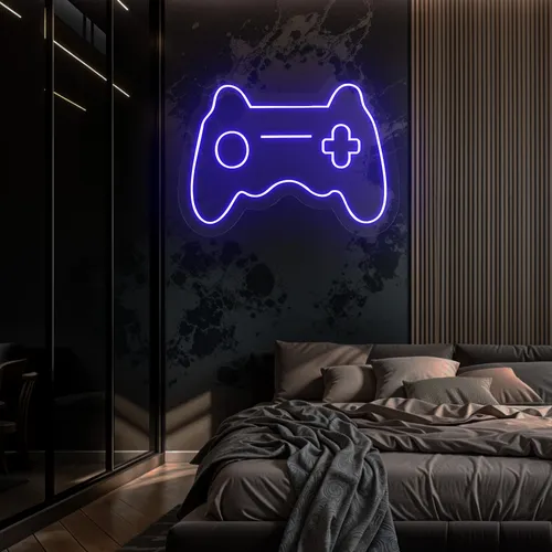 Game Controller Neon Sign - Webcam Covers Now