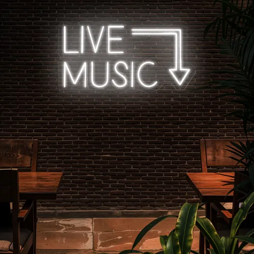 Live Music Neon Sign - Webcam Covers Now