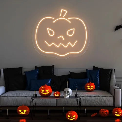 Pumpkin Neon Sign - Webcam Covers Now