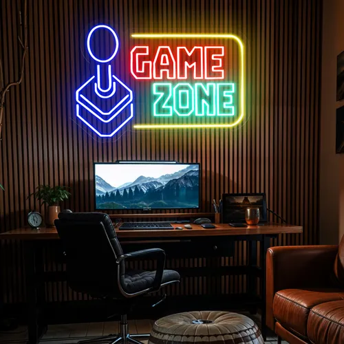 Game Zone Neon Sign - Webcam Covers Now