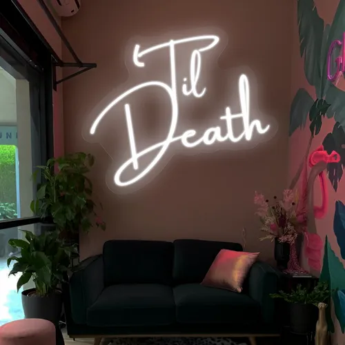Til Death Neon Signs - Webcam Covers Now