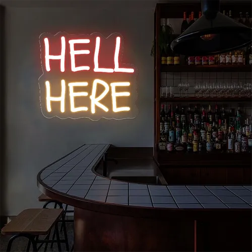 Hell Here Neon Signs - Webcam Covers Now