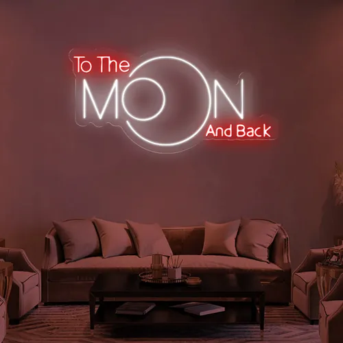 To The Moon and Back Neon Sign - Webcam Covers Now