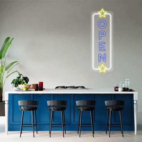 Custom Vertical Neon Open Signs - Webcam Covers Now