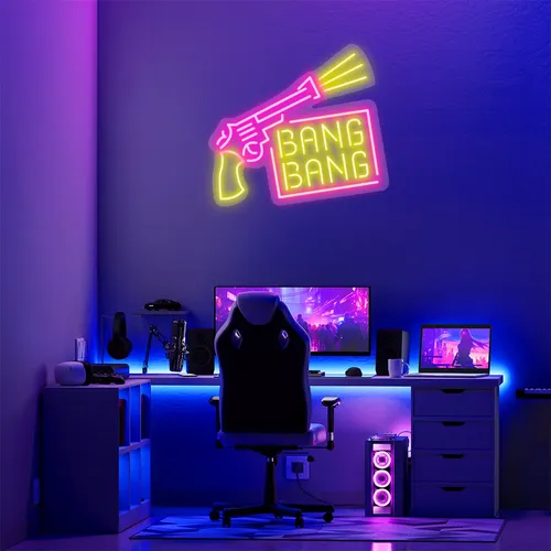 Custom Gun Neon Signs - Webcam Covers Now