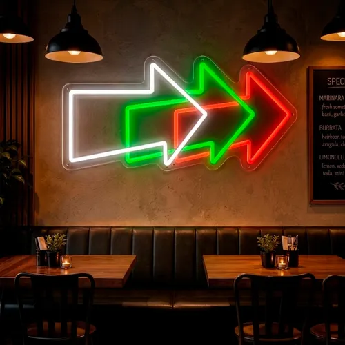 Custom Neon Arrow Signs - Webcam Covers Now