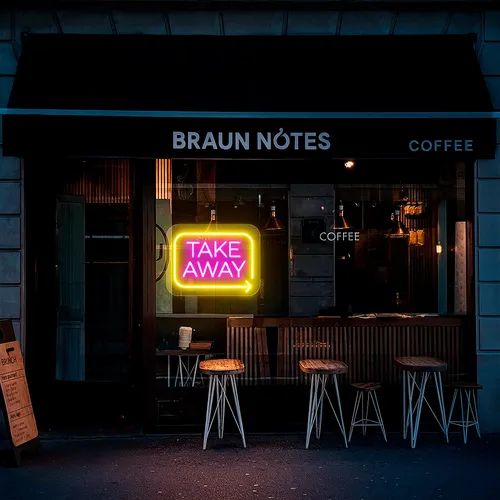 Custom Take Away Neon Signs - Webcam Covers Now