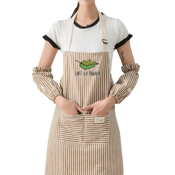 Striped Cotton and Linen Apron - Webcam Covers Now