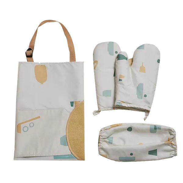 Striped Three-Piece Apron - Webcam Covers Now