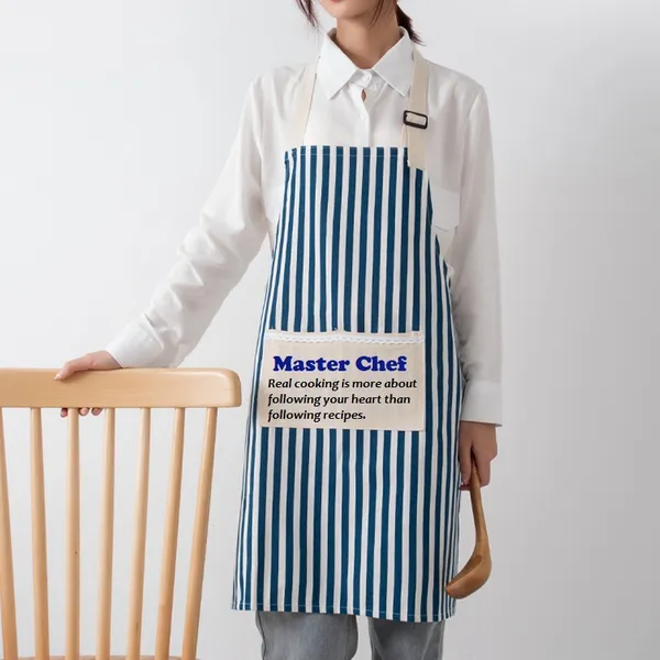 Cotton and Linen Striped Apron - Webcam Covers Now