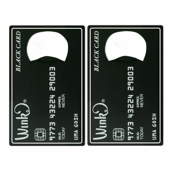 Black Card Shaped Bottle Opener - Webcam Covers Now