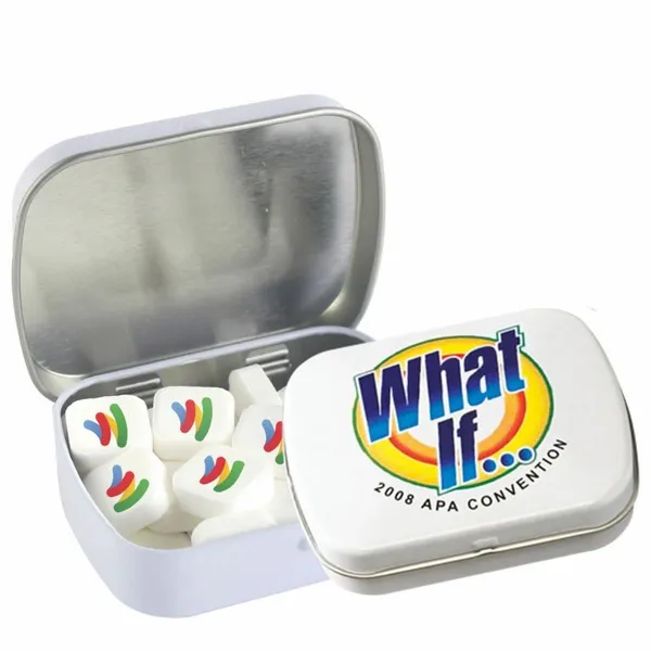 Domed Tin - Imprinted Square Mints - Webcam Covers Now