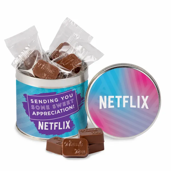 Round Tin with Molded Chocolates - Webcam Covers Now