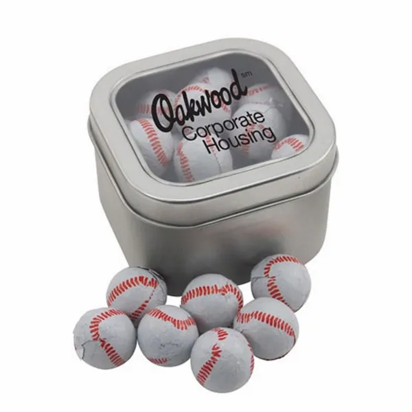 Window Tin with Chocolate Baseballs - SBF2700 - Webcam Covers Now