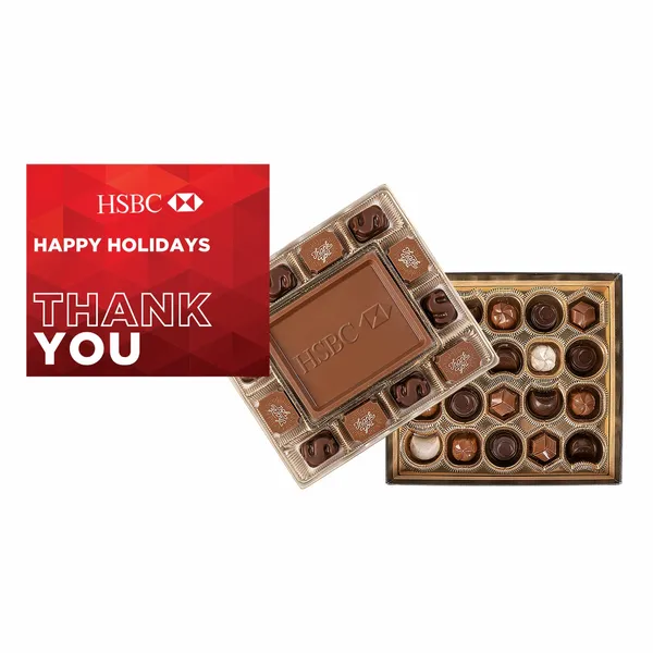 Custom Chocolate Gift Box with Gourmet Truffles and Full Color Lid - Webcam Covers Now
