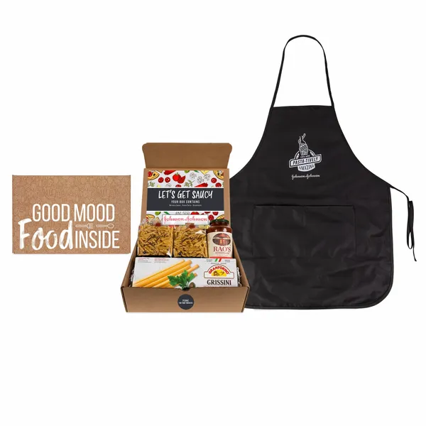 Lets Get Saucy- Italian Gourmet Kit with Apron - Webcam Covers Now