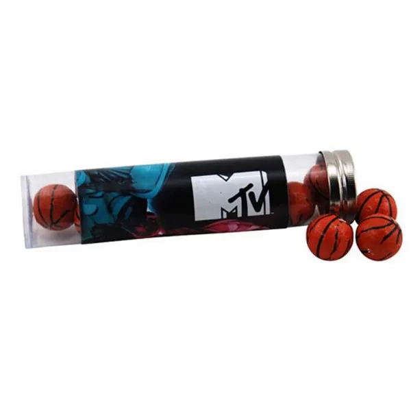 Tube with Chocolate Basketballs 6" tube - Webcam Covers Now