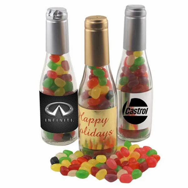 Champagne Bottle w/ Teenee Beanee Jelly Beans 8" - Webcam Covers Now