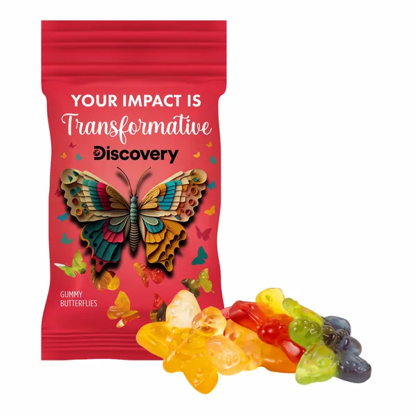 Clever Candy 1oz. Full Color DigiBag™ with Gummy Butterflies - Webcam Covers Now