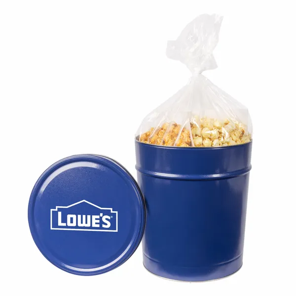 Three and a Half Gallon Popcorn Tin - Trio Popcorn - Webcam Covers Now